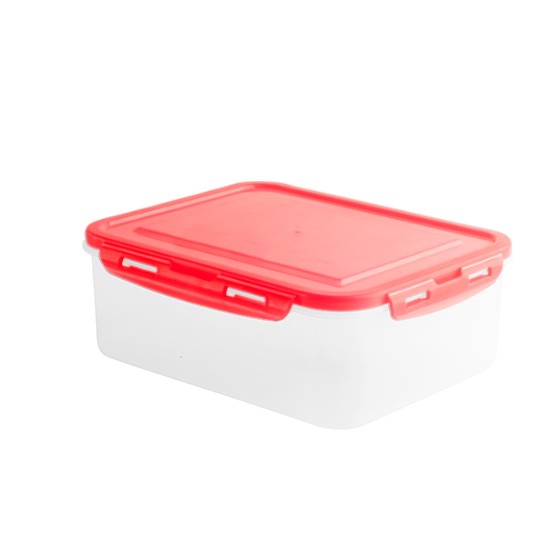Food container- Flat Rectangular Container Clip 600 ml (BPA FREE) Red  lid